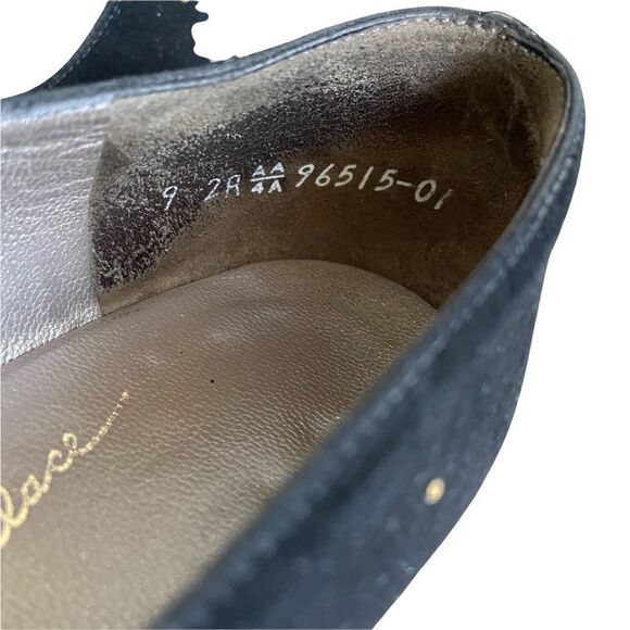 THOMAS WALLACE Vintage Suede Pointy Toe Pumps Heels Stud Detail Black 9 - Picture 13 of 15